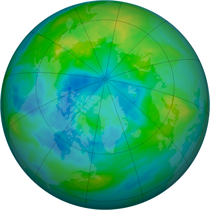 Arctic ozone map for 12 October 1981